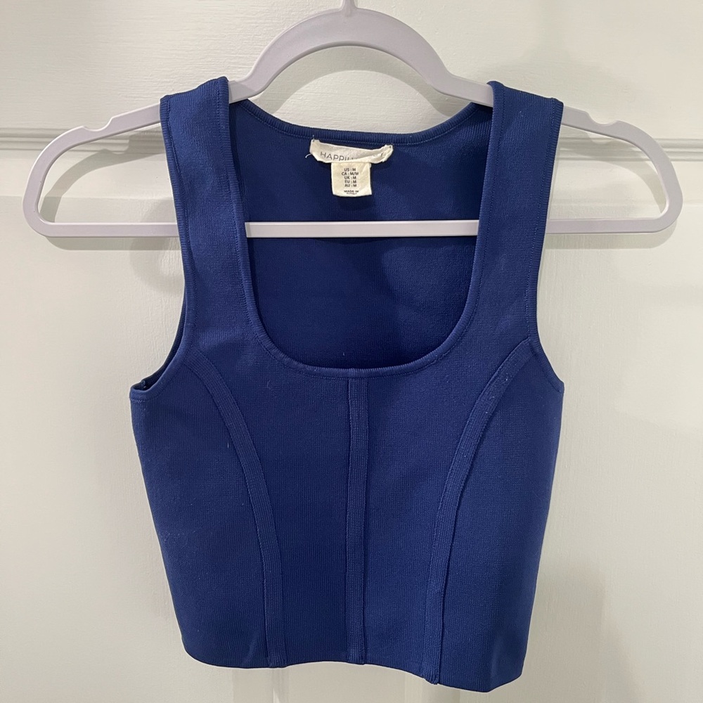 Navy Blue Crop Top